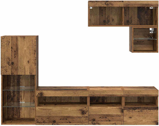 Unitate TV pentru sufragerie Old Wood cu iluminare L80xA30xÎ30cm