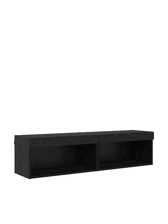 Wohnzimmer TV-Einheit Schwarz mit Beleuchtung L30.5xB30xH102cm