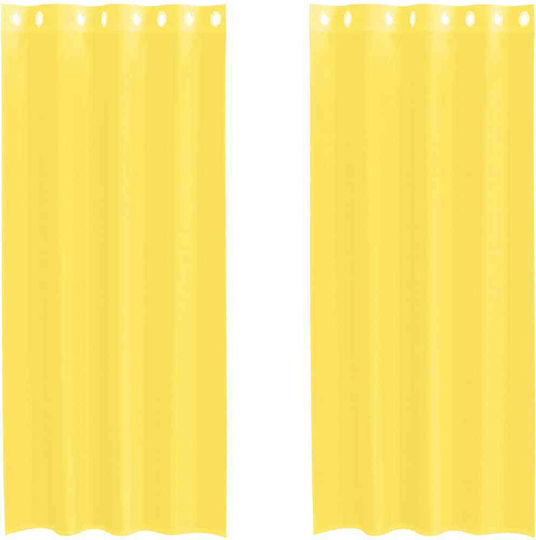 vidaXL vidaXL Vorhänge Fenster mit Oberer Registerkarte Voile Schwarze 140x175cm
