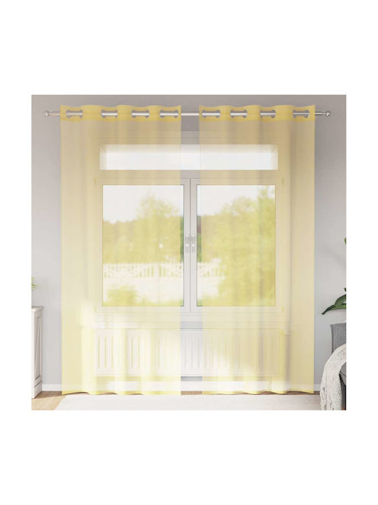 vidaXL Set Perdele Cu Bretele Turcoaz 140x245cm