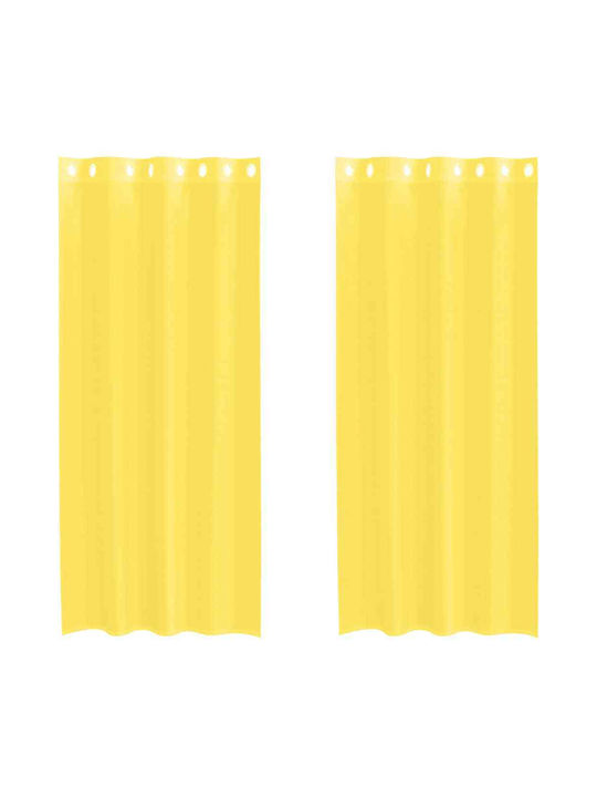 vidaXL Set Perdele Cu Bretele Turcoaz 140x245cm