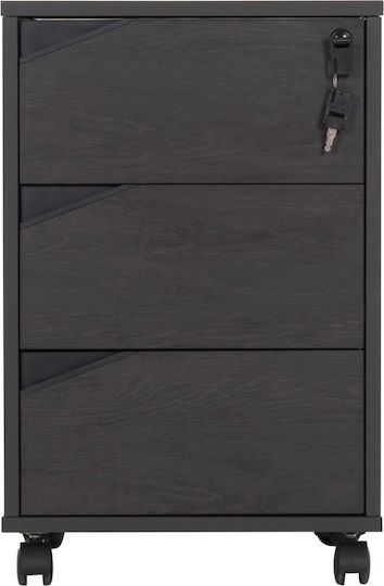 Чекмеджета Граофей Rosewood Дървена с Колелца и Ключалка Сив / Венге 40x40x66см