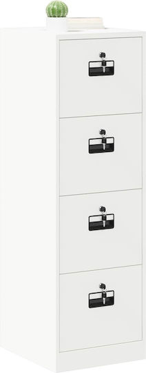 Συρταριέρα Γραφείου Ξύλινη Λευκό 44x50x106.5cm