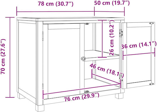 Dulap De Birou Din Lemn Maro 80x50x70cm