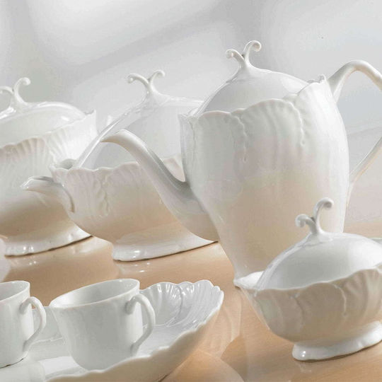Cryspo Trio Tea Set with Mug Made of White Porcelain 9 Pieces