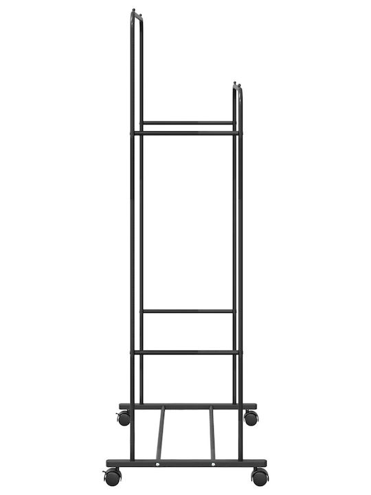 vidaXL Κρεμάστρα Δαπέδου από Μέταλλο Μαύρη 80x53x156cm