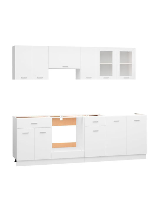 Kitchen Cabinet Set Wall & Floor White 60x31x60cm