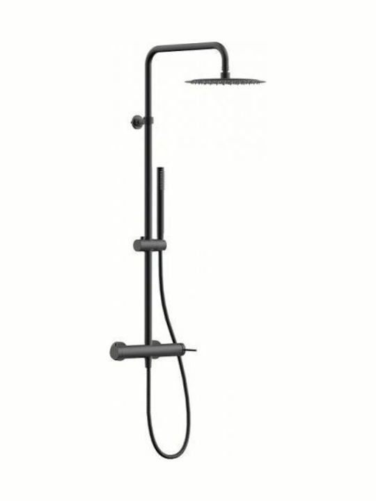 Gloria Shower Column with Mixer 80cm Black Gloria Shower Column with Mixer 80cm Black