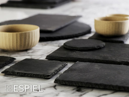 Espiel Rock Πλατώ Σερβιρίσματος Πίτσας από Πέτρα 33x33εκ. 3τμχ