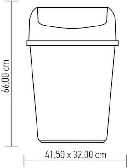 Cyclops Plastic Waste Bin with Swing Lid Grey 55lt