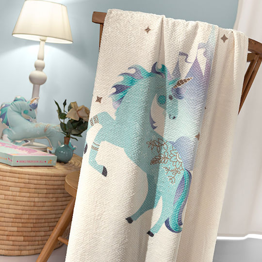 Saint Clair Fleece-Decke Pinto Aqua 160x220cm
