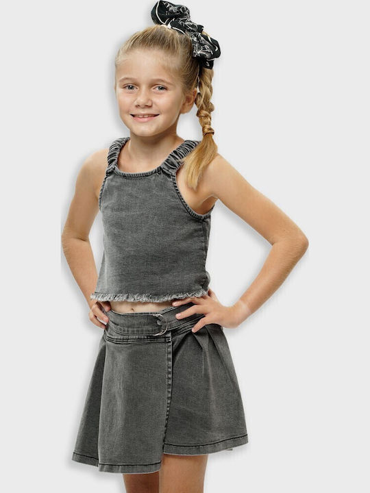 Kinder Rock aus Jeans Schwarz