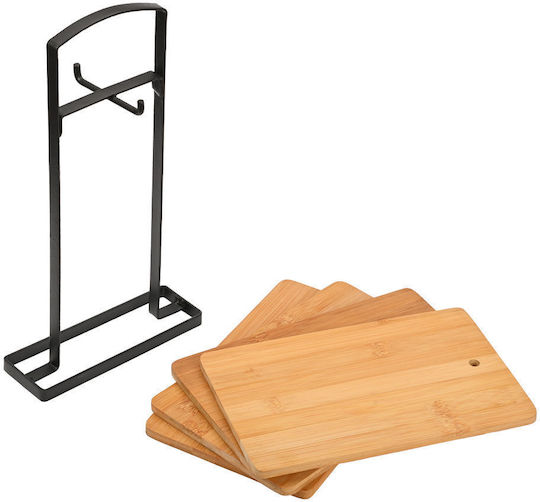 Estia Essentials Σετ Επιφάνεια Κοπής από Μπαμπού Λευκή 14x6cm 5τμχ