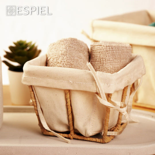 Square Cotton Wicker Storage Basket Stand 15x15x11.5cm Set 2 Pieces Espiel