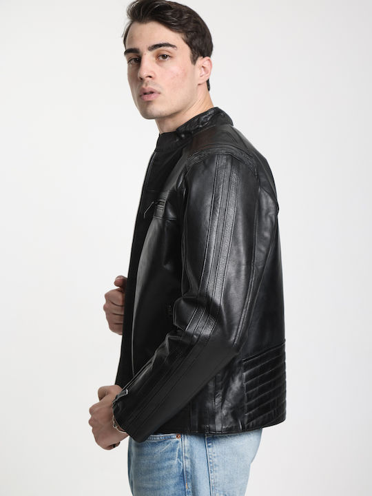 Lederjacke Jacke Biker Schwarz