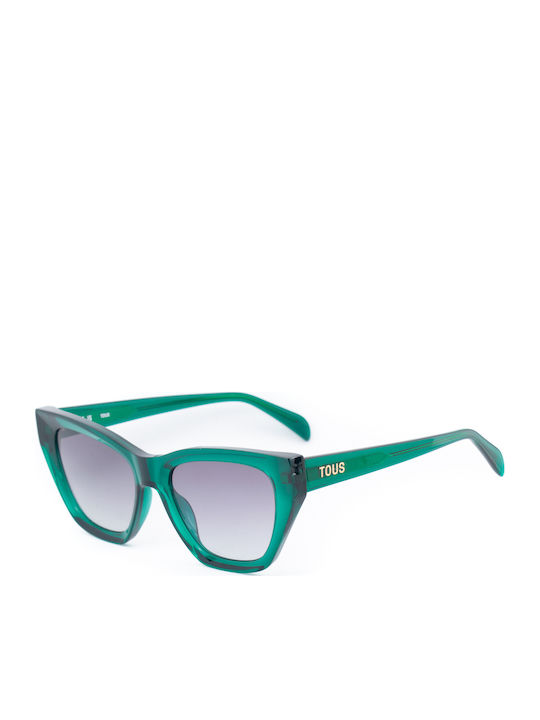 Tous Women's Sunglasses with Green Plastic Frame and Gray Gradient Lens TOB85 0G61