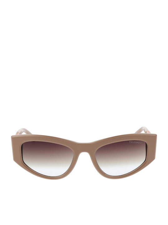 Trussardi Sunglasses Beige with Acetate Frame & Brown Lens Trussardi Sunglasses Beige with Acetate Frame & Brown Lens