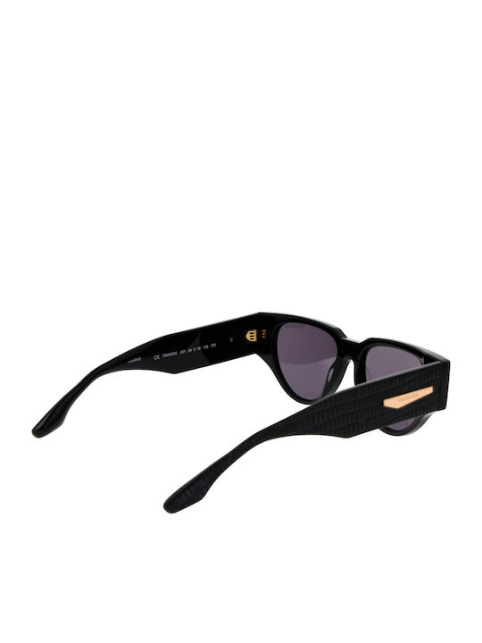 Trussardi Unisex Γυαλιά Ηλίου με Μαύρο Κοκκάλινο Σκελετό και Μαύρο Φακό TSW9035 A01