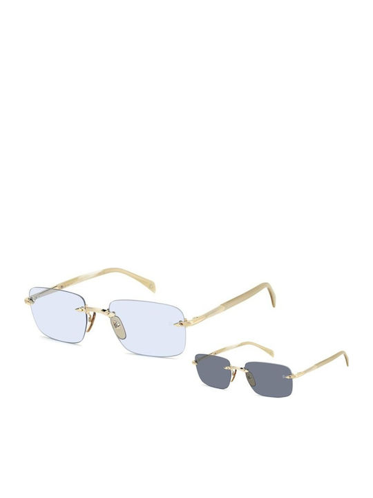 David Beckham Unisex Sunglasses with Gold Metal Frame and Gold Lens DB 1195/S IDA/QZ