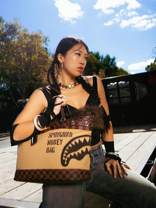 Money Fabric Women's Tote Handbag Brown