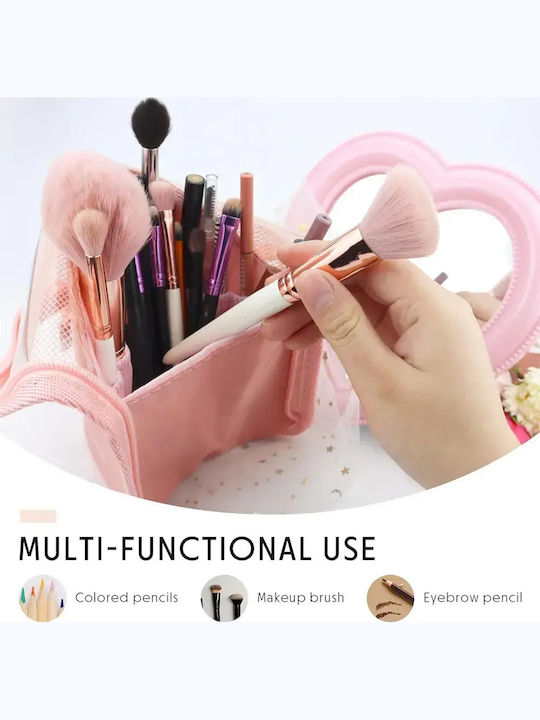Brush Organizer Jup 1921-252 90-1 Waterproof Material Holds Up To 20 Brushes Includes Pvc Case 13.5 X 24.5 Cm Pink