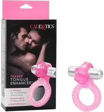 Вибриращ Пръстен За Петел Calexotics 051011 10-353 Усилвател На Езика Стимулатор На Езика 8 Х 5 См Розов