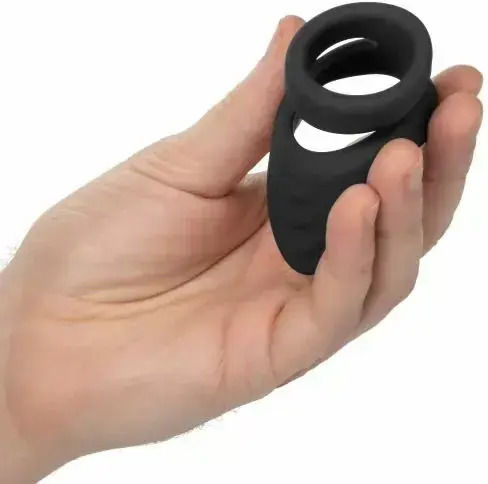 Calexotics Viceroy Perineum Dual Sling Ring 0410864 Waterproof Silicone Black