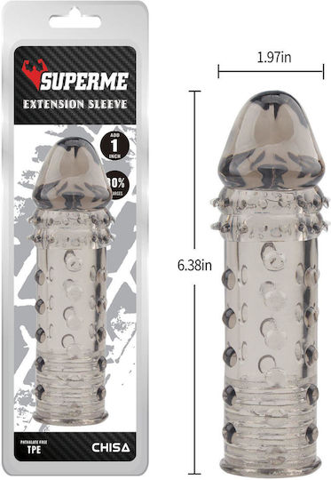 Chisa Novelties Superme Extension Sleeve Προέκταση Πέους Grey 5cm