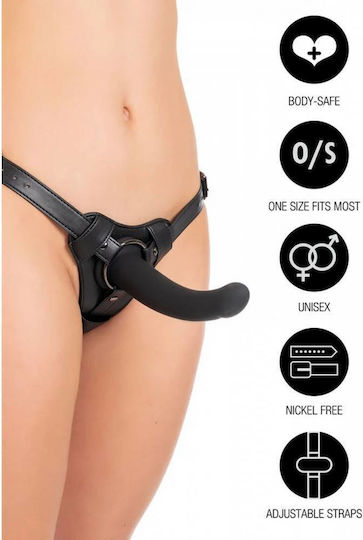 Ρυθμιζόμενη Δερμάτινη Ζώνη Strap On 3 Δαχτυλίδια Hidden Desire Inferno Seductive Thong Strap On One Size Black
