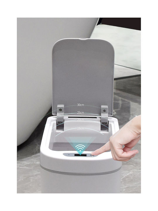 Home Use Waste Bin Waste Plastic with Photocell White 7lt 1pcs