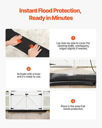 Flood Barrier Vevor Pack of 10 Flood Bags 1530 X 210 Mm Reusable Barrier Water Absorbent Activated Water Bags Sandless Blocking Bags Flood Prevention Basement Garage P