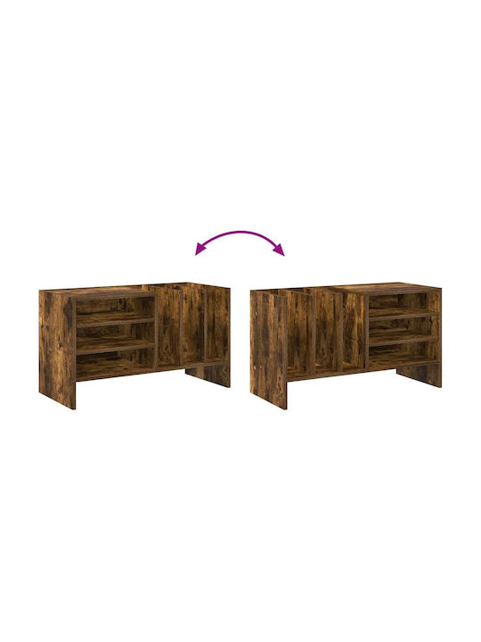 Wand Nischenschrank für Wohnzimmer aus Spanplatte Rauchdunkle Eiche 78.5x35x45cm