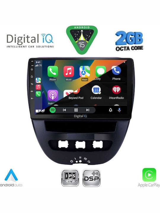 Digital IQ Auto-Audiosystem für Toyota Aygo 2005-2014 (Bluetooth/USB/WiFi/GPS/Apple-Carplay/Android-Auto) mit Touchscreen 10"