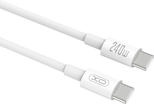 XO USB 2.0 Cable USB-C Male - USB-C 240W PD White 1m 16.005.0408
