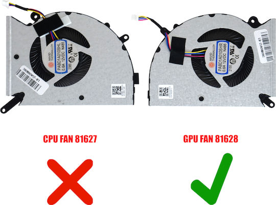 Ανεμιστηράκι Laptop Gpu Cooling Fan Msi Stealth Gs77 12uhs 12uh 12ugs 12ue 17a13vi Ms-17p1 Pabd1a010shr N486 Pabd1a010shr-n486 E33-0402220-mc2 4pin Κωδ.81628