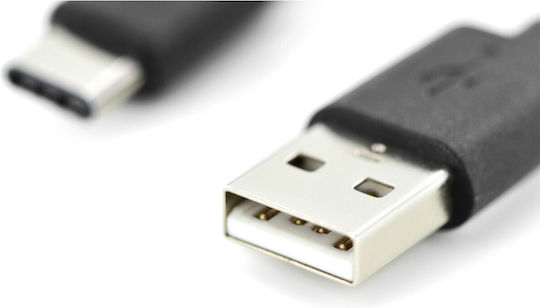 Digitus USB 2.0 Cable USB-C male - USB-A PD Μαύρο 1.8m AK-300154-018-S