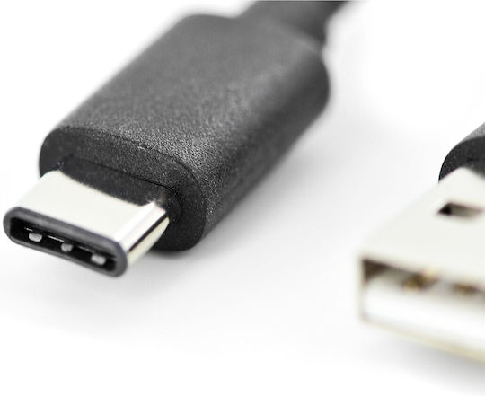Digitus USB 2.0 Cable USB-C male - USB-A PD Μαύρο 1.8m AK-300154-018-S