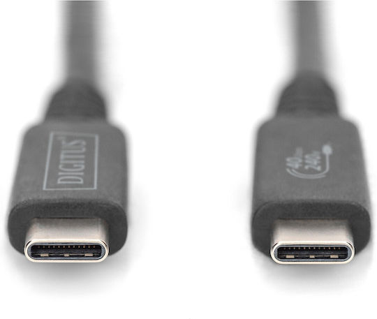 Digitus USB 4 Video Cable USB-C male - USB-C 100W PD Μαύρο 0.8m AK-300343-008-S