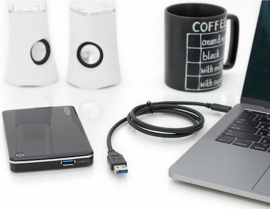Digitus USB 3.1 Cable USB-C Male - USB-A PD Black 1m