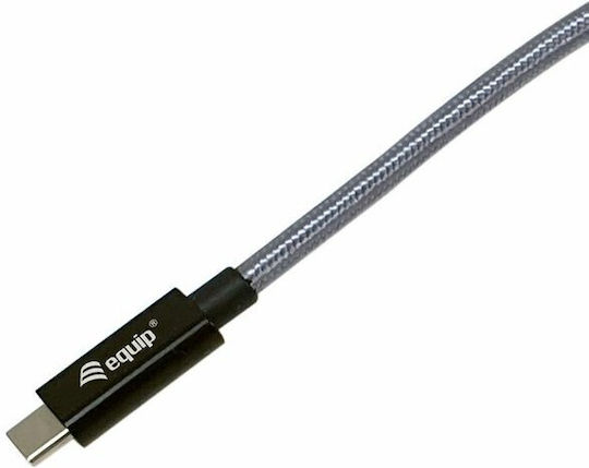 Equip Braided USB 4 Video Cable USB-C male - USB-C 240W PD Ασημί 2m 128422
