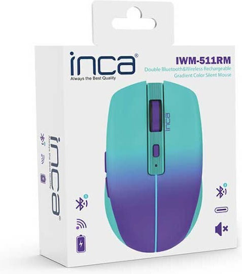 Inca 1600 DPI Kabellos Bluetooth Maus Blau