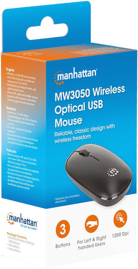 Manhattan MW3050 Ασύρματο Ποντίκι Μαύρο