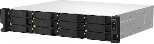 QNap TS-1264U-RP-8G NAS Rack με 12 θέσεις για HDD/SSD και 2 θύρες Ethernet
