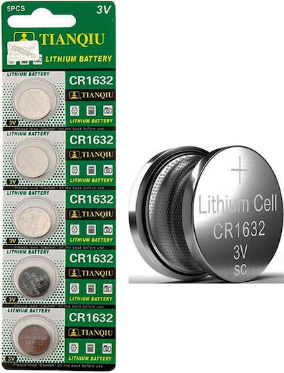 TianQiu Batterien Lithium für Uhren CR1632 3V 5Stück