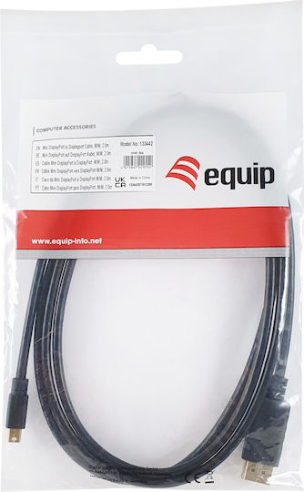 Equip Kabel DisplayPort-Stecker - Mini-DisplayPort-Stecker 2m Schwarz (133442)