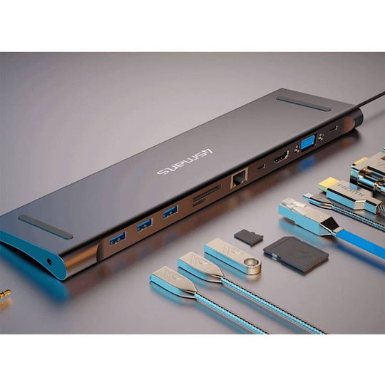 4Smarts USB-C Docking Station με HDMI 4K PD Ethernet Γκρι (456358)