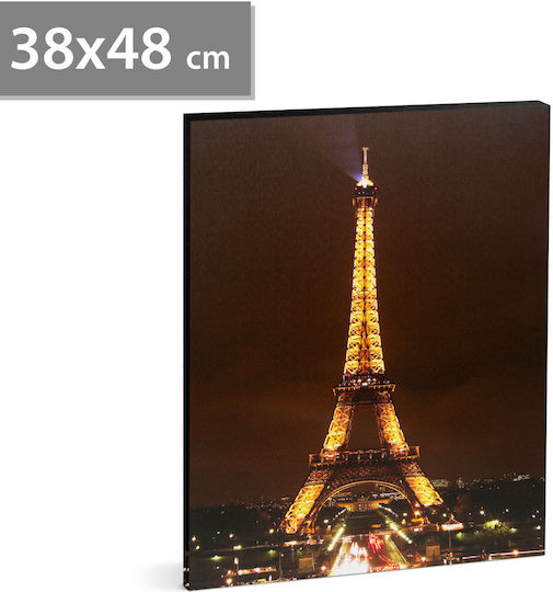 Tablou Decorativ Cu Iluminare LED "Turnul Eiffel" 2 X Aa 38 X 48 Cm