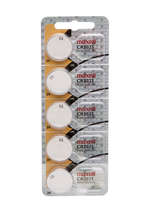 Baterie Tip Buton Cr 2025 3 V 5 Bucăți/blister
