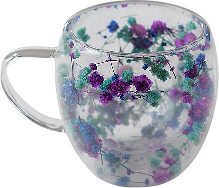 CupHup Passion Flower Κούπα Γυάλινη Διάφανη 300ml