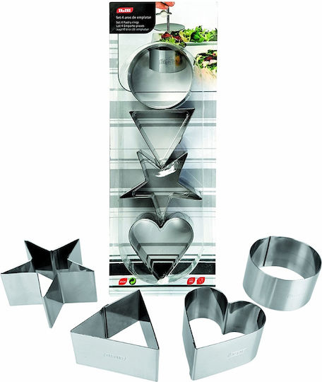 Ibili Ornament Set 4 Moulds Stainless Steel Silver Plated